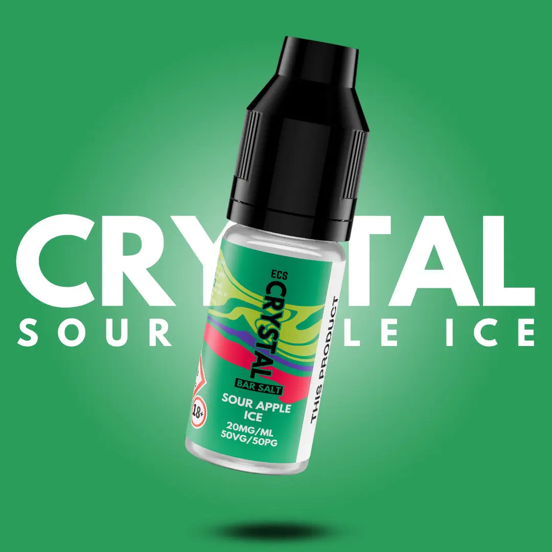 Sour Apple Ice Crystal Bar Salts - 10ml Nic Salt E-Liquid ECS Crystal