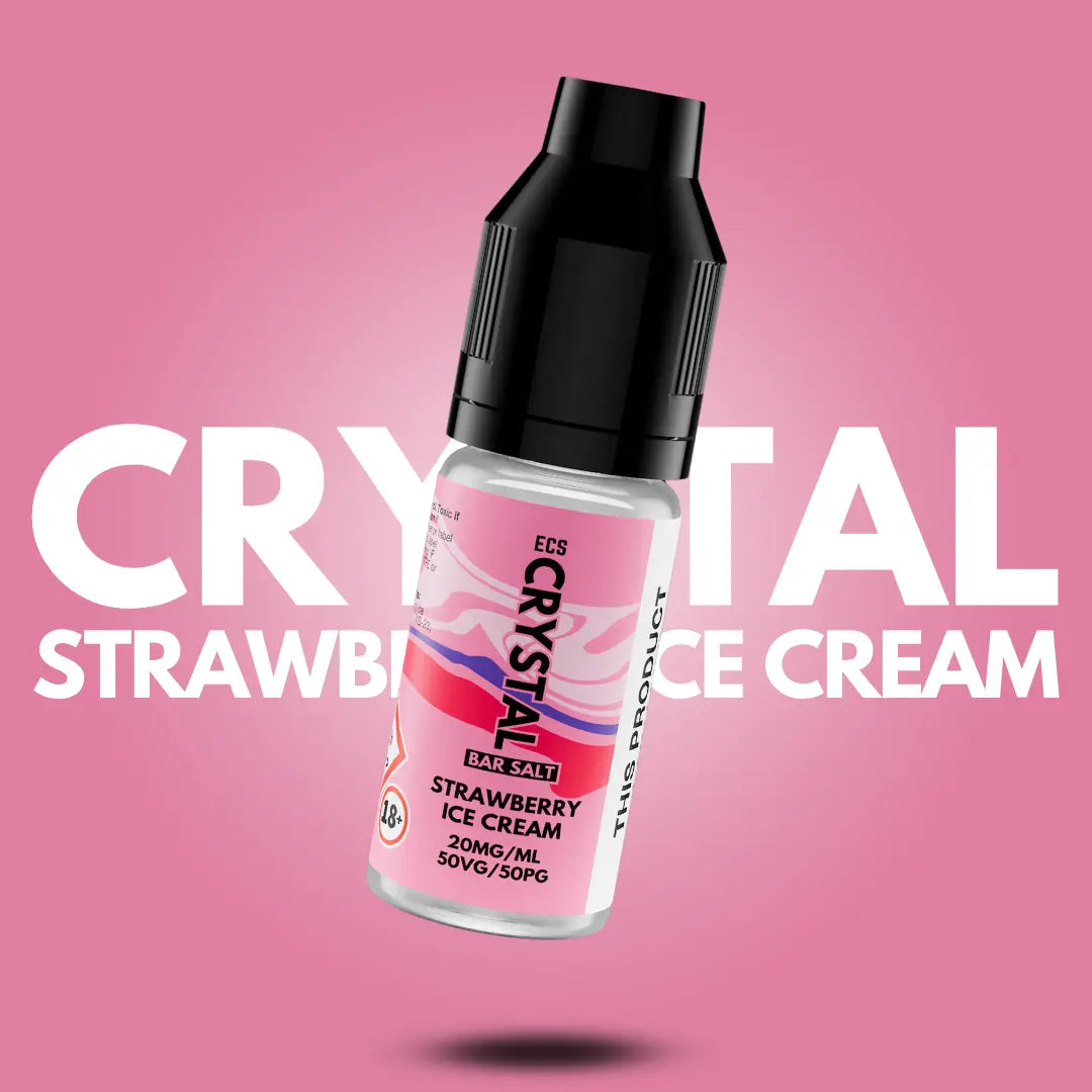 Strawberry Ice Cream Crystal Bar Salts - 10ml Nic Salt E-Liquid ECS Crystal