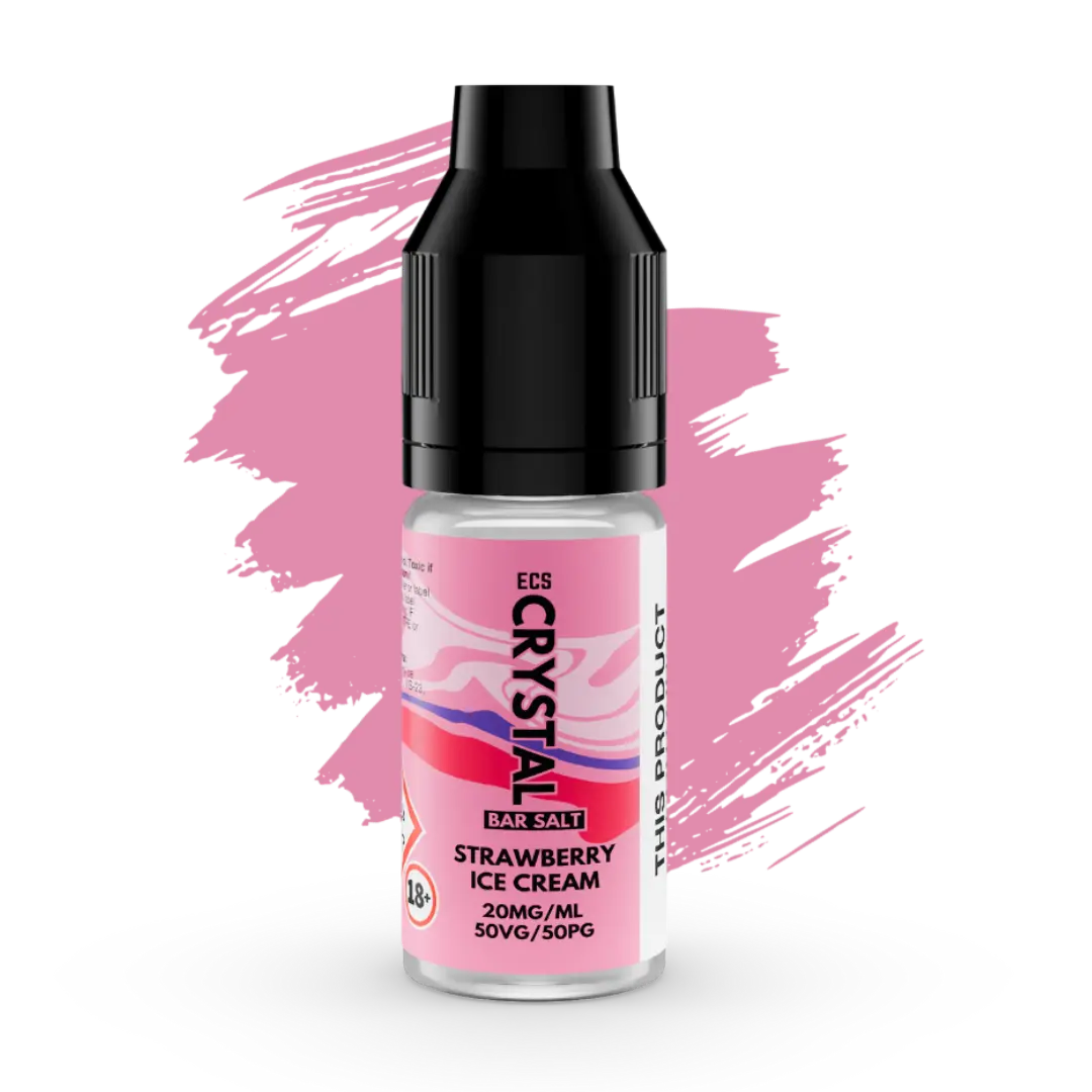 Strawberry Ice Cream Crystal Bar Salts - 10ml Nic Salt E-Liquid ECS Crystal