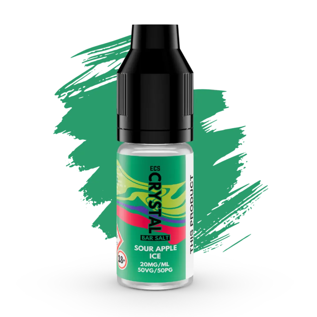 Sour Apple Ice Crystal Bar Salts - 10ml Nic Salt E-Liquid ECS Crystal