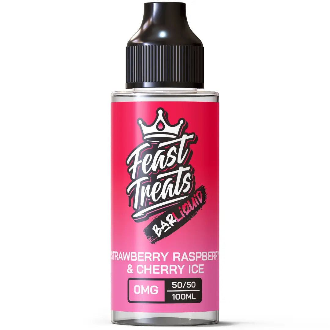 Strawberry Raspberry & Cherry Ice by Feast Treats - 100ml Bar E-Liquid - The E-Cig Store