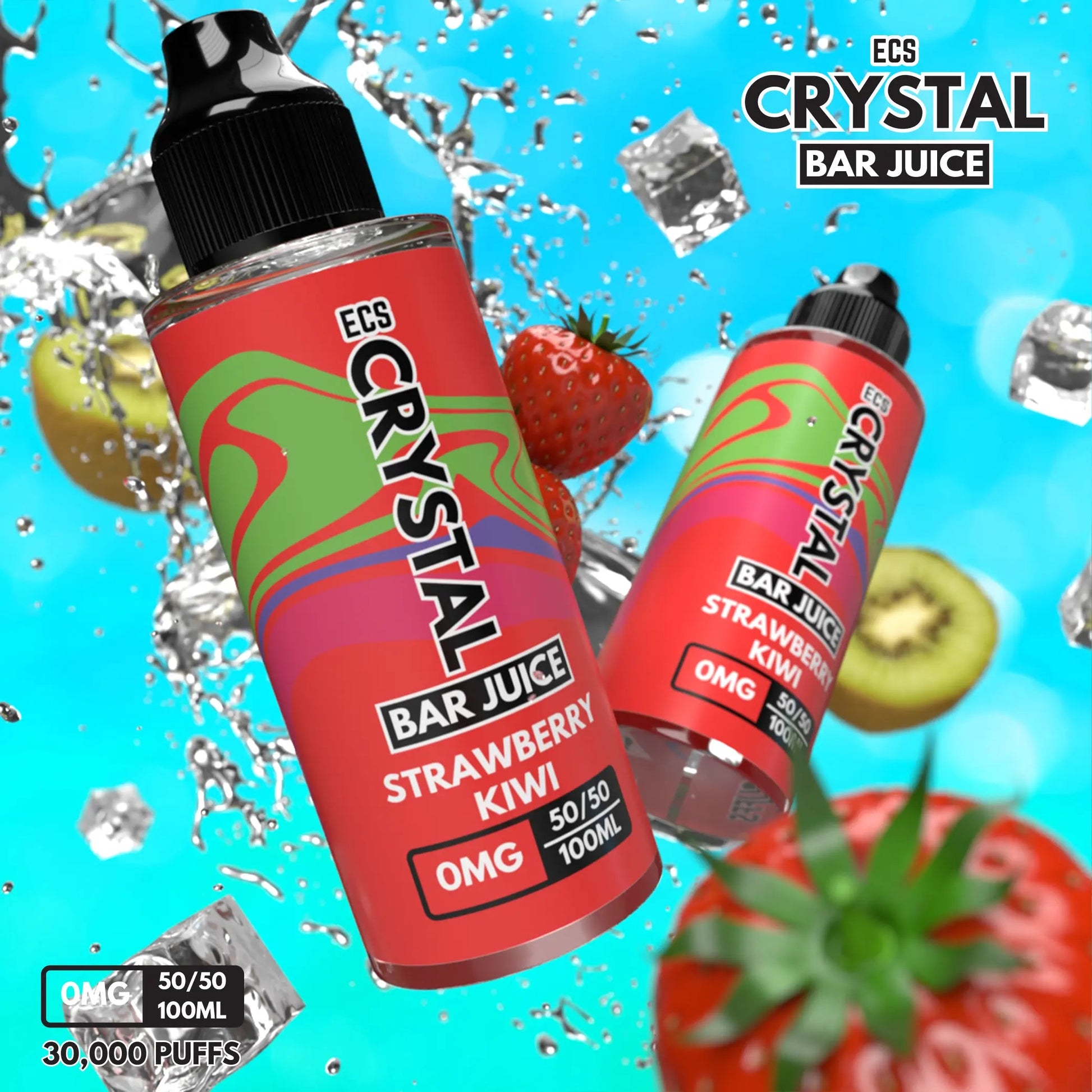 Strawberry Kiwi Crystal Bar Juice - 100ml Bar Juice E-Liquid ECS Crystal