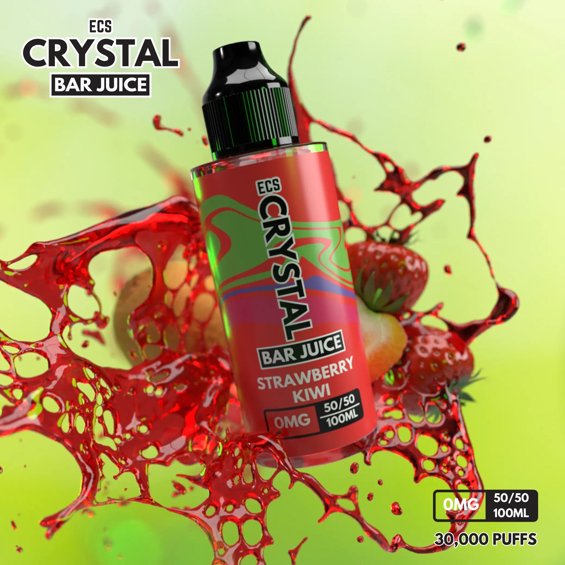 Strawberry Kiwi Crystal Bar Juice - 100ml Bar Juice E-Liquid ECS Crystal