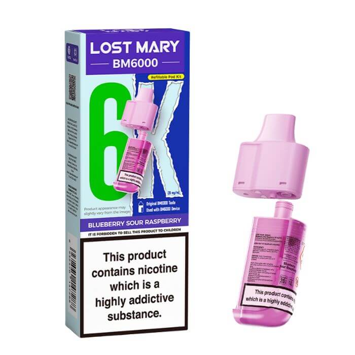 Blueberry Sour Raspberry Lost Mary BM6000 Refill Pack