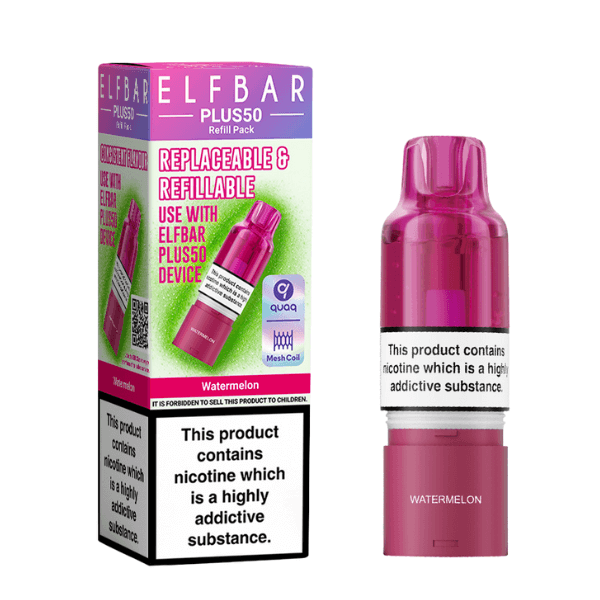 Watermelon Elf Bar Plus 50 Refill Pack