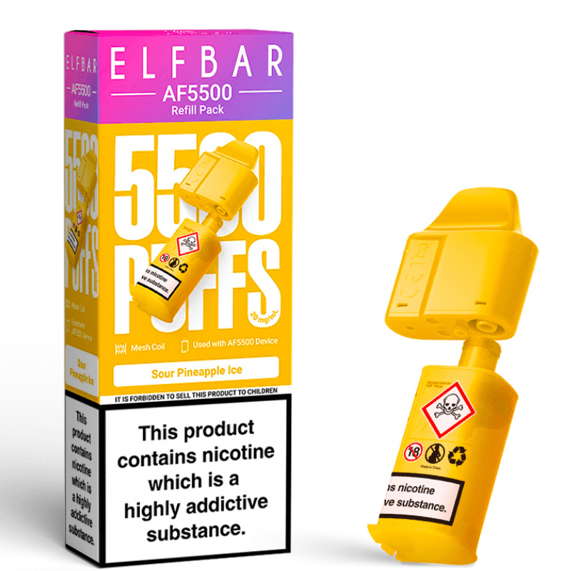 Sour Pineapple Ice Elf Bar AF5500 Prefilled Pod – 5500 Puffs