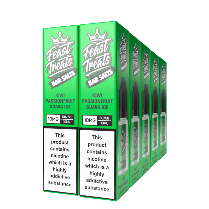 Kiwi Passionfruit Guava Ice Feast Treats Nic Salts – 10 x 10ml Pack