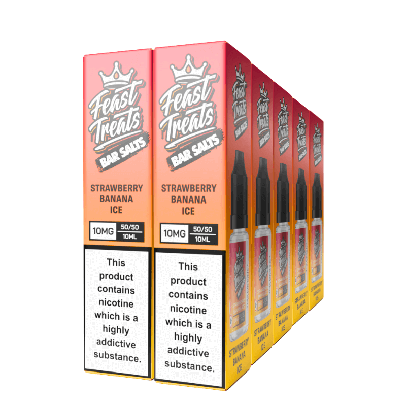 Strawberry Banana Ice Feast Treats Nic Salts – 10 x 10ml Pack