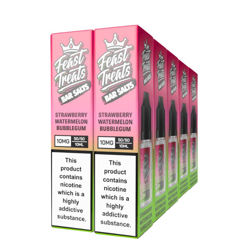 Strawberry Watermelon Bubblegum Feast Treats Nic Salts – 10 x 10ml Pack