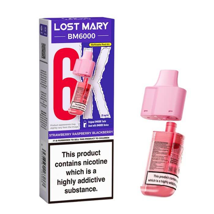Strawberry Raspberry Blackberry Lost Mary BM6000 Refill Pack