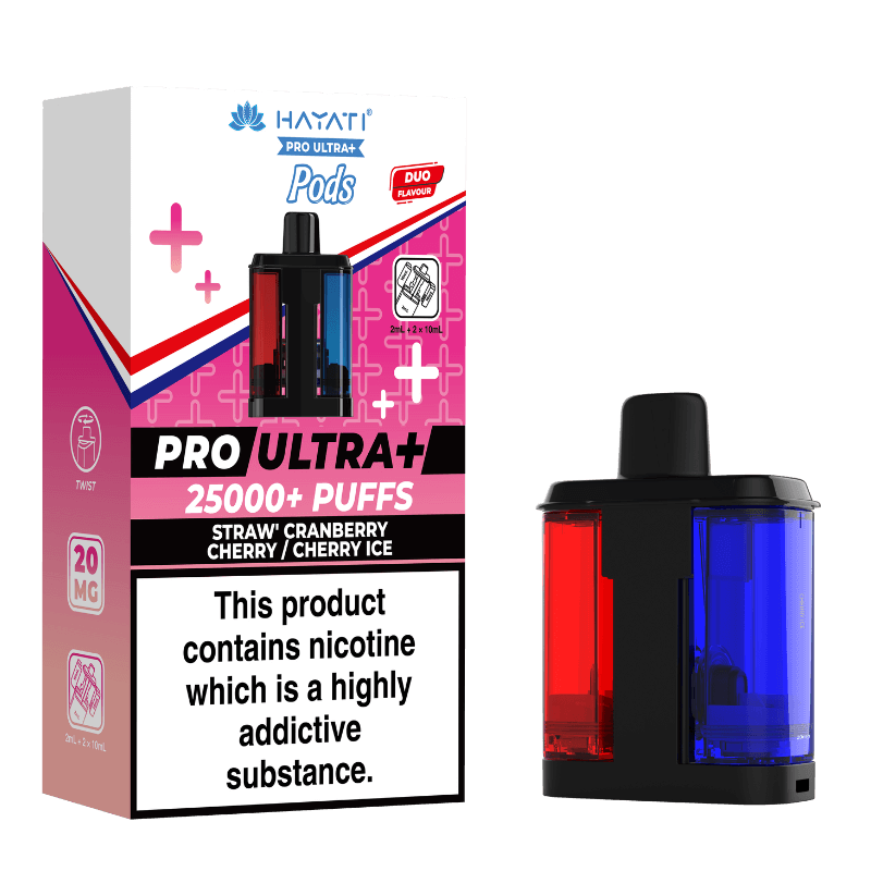 Straw Canberry Cherry and Cherry Ice Hayati Pro Ultra Plus Refill Pack