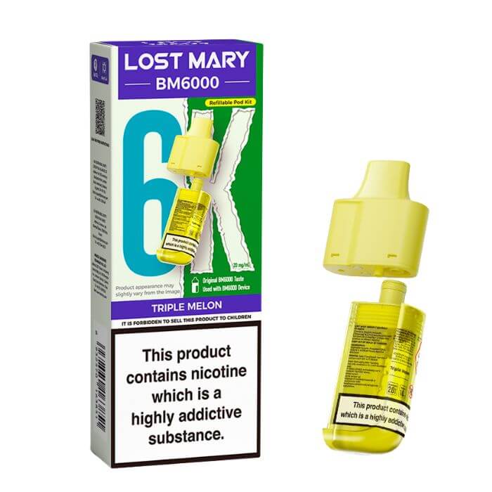 Triple Melon Lost Mary BM6000 Refill Pack